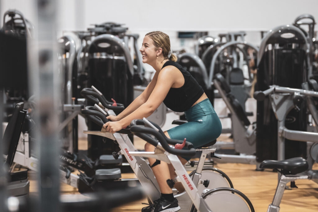 In the gym you can try bikes, walking machines, leg machines, rowers and more.